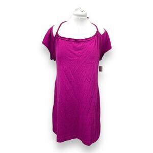 FP Beach Womens Raspberry Sherbet Cotton & Elastane Mini Dress Coverup XL